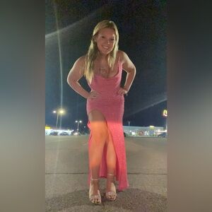 Pink sparkly prom dress